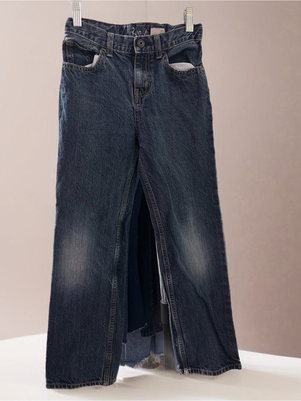 OshKosh B'gosh Straight Light Blue Jeans with Red & Yellow Stitching